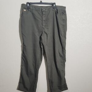 Lee Jeans Womens 18 Olive Green Straight Cropped Leg Pants